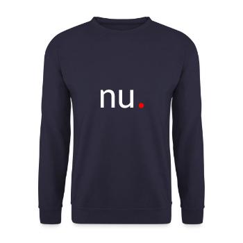 nu Spruch Oberlausitz Dialekt - Unisex Pullover - Navy - Vorne - Alina (178cm) & Michal (187cm)