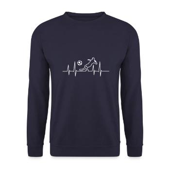 balle au cœur du football - Sweat-shirt Unisexe - marine - Devant - Alina (178cm) & Michal (187cm)