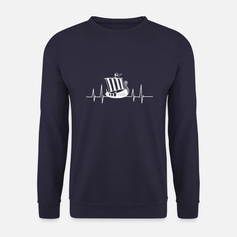 herzschlag wikinger schiff - Unisex Pullover - Navy