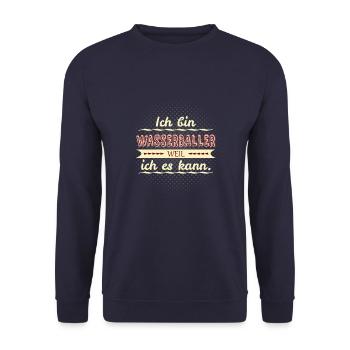 wasserballer weil ich es kann - Unisex Pullover - Navy - Vorne - Alina (178cm) & Michal (187cm)