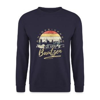 Bautzen an der Spree - Unisex Pullover - Navy - Vorne - Alina (178cm) & Michal (187cm)