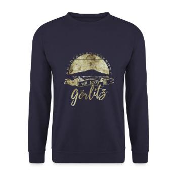 Görlitz retro - Unisex Pullover - Navy - Vorne - Alina (178cm) & Michal (187cm)
