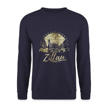 Zittau im Dreiländereck - Unisex Pullover - Navy - Vorne - Alina (178cm) & Michal (187cm)