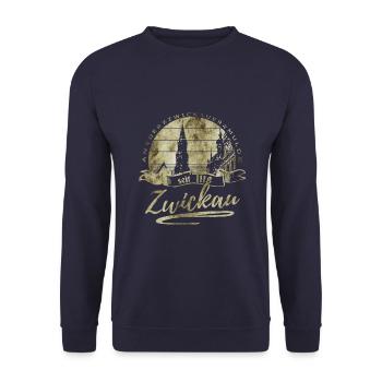 zwickau vintage - Unisex Pullover - Navy - Vorne - Alina (178cm) & Michal (187cm)