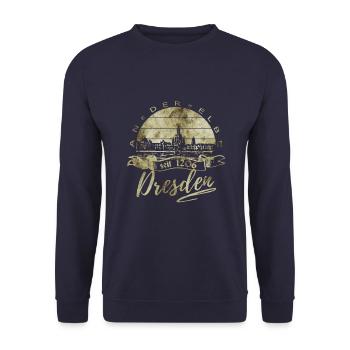 Dresden Vintage - Unisex Pullover - Navy - Vorne - Alina (178cm) & Michal (187cm)