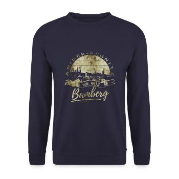 Bamberg Vintage - Unisex Pullover - Navy - Vorne - Alina (178cm) & Michal (187cm)