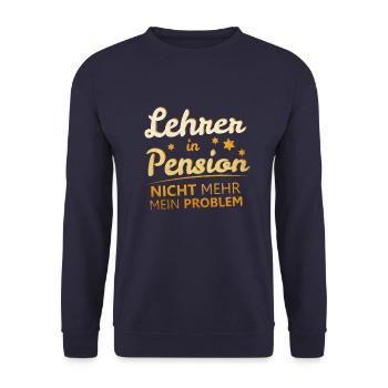 Lehrer Ruhestand Rente - Unisex Pullover - Navy - Vorne - Alina (178cm) & Michal (187cm)