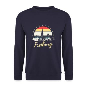 Freiburg im Breisgau - Unisex Pullover - Navy - Vorne - Alina (178cm) & Michal (187cm)