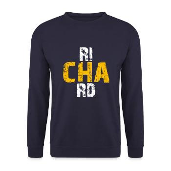 Richard - Unisex Pullover - Navy - Vorne - Alina (178cm) & Michal (187cm)