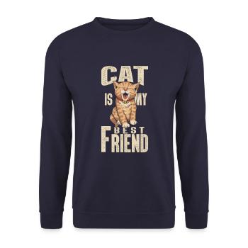 Le chat est mon meilleur ami - Sweat-shirt Unisexe - marine - Devant - Alina (178cm) & Michal (187cm)