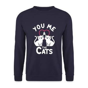 Toi et moi les chats - Sweat-shirt Unisexe - marine - Devant - Alina (178cm) & Michal (187cm)