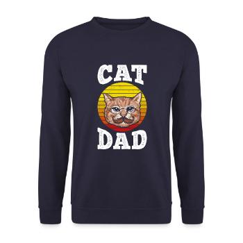 Papa chat - Sweat-shirt Unisexe - marine - Devant - Alina (178cm) & Michal (187cm)