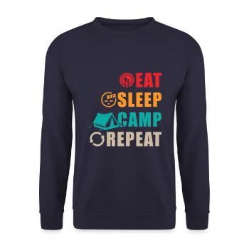 Eat Sleep Camp Repeat - Unisex Sweatshirt - navy - Front - Alina (178cm) & Michal (187cm)