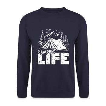Camping Life - Unisex Sweatshirt - navy - Front - Alina (178cm) & Michal (187cm)