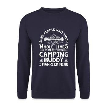 Some People Wait Their Whole Lives - Unisex Sweatshirt - navy - Front - Alina (178cm) & Michal (187cm)