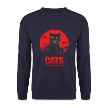 Les chats règnent sur le monde - Sweat-shirt Unisexe - marine - Devant - Alina (178cm) & Michal (187cm)