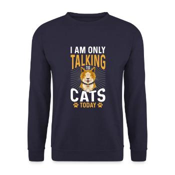 Je ne parle qu’aux chats aujourd’hui - Sweat-shirt Unisexe - marine - Devant - Alina (178cm) & Michal (187cm)