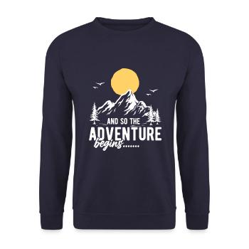 And so the Adventure begins - Unisex Sweatshirt - navy - Front - Alina (178cm) & Michal (187cm)