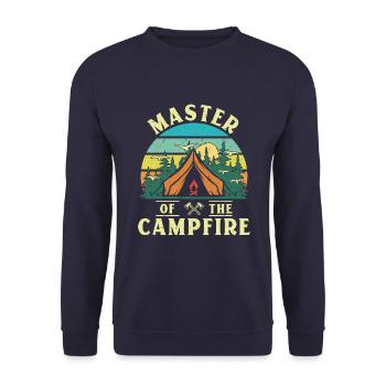 Master of the Campfire - Unisex Pullover - Navy - Vorne - Alina (178cm) & Michal (187cm)