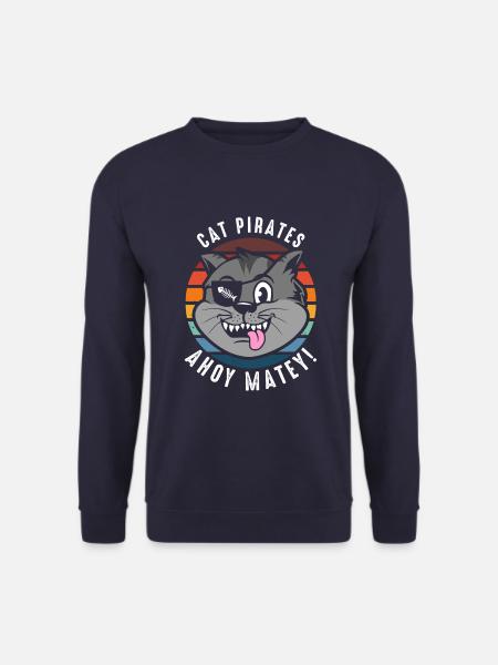 Kat Piraten Ahoy Matey! - Uniseks sweater - navy