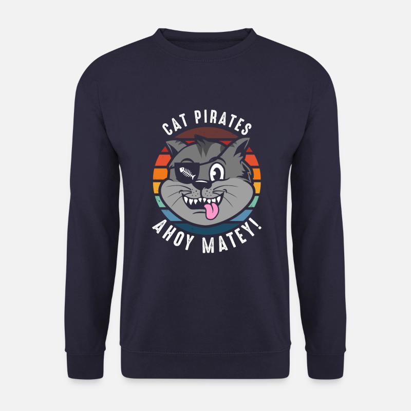 Cat Pirates Ahoy Matey! - Unisex Sweatshirt - navy