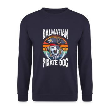 Dalmatian Pirate Dog - Unisex Pullover - Navy - Vorne - Alina (178cm) & Michal (187cm)