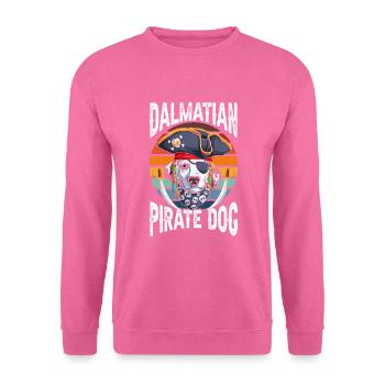 Dalmatian Pirate Dog - Unisex Pullover - Pink - Vorne