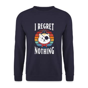 I regret nothing - Unisex Sweatshirt - navy - Front - Alina (178cm) & Michal (187cm)