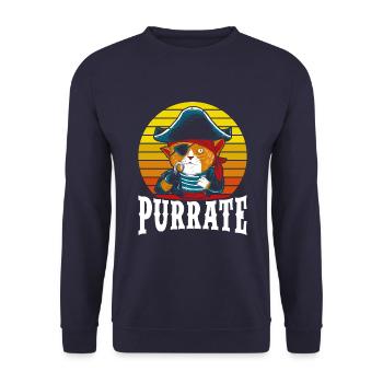 Purrate - Unisex Sweatshirt - navy - Front - Alina (178cm) & Michal (187cm)