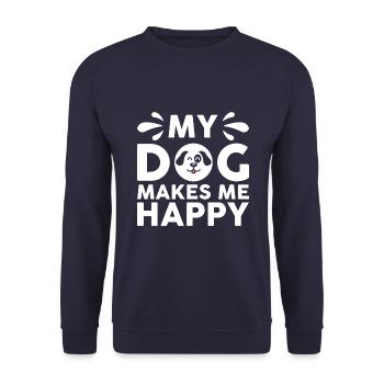 Mon chien me rend heureux - Sweat-shirt Unisexe - marine - Devant - Alina (178cm) & Michal (187cm)