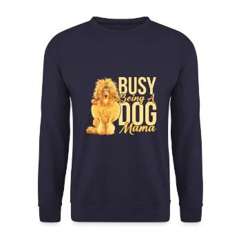 Busy being A dog mama - Unisex Sweatshirt - navy - Front - Alina (178cm) & Michal (187cm)