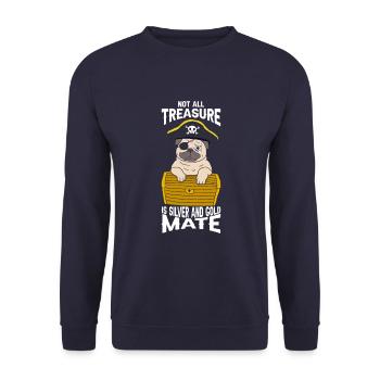 Not all treasure ... Mate - Unisex Pullover - Navy - Vorne - Alina (178cm) & Michal (187cm)