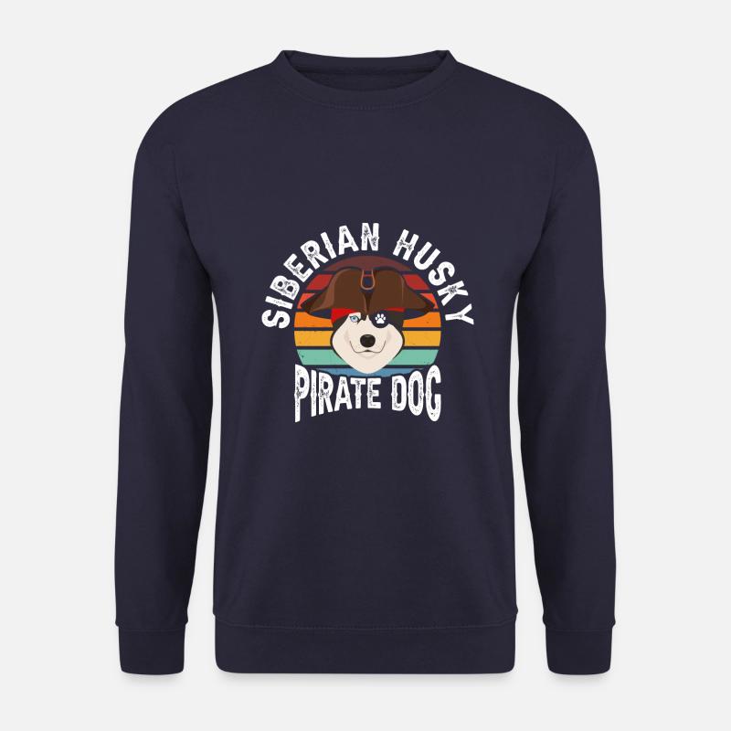 Siberian Husky Pirate Dog - Unisex Sweatshirt - navy