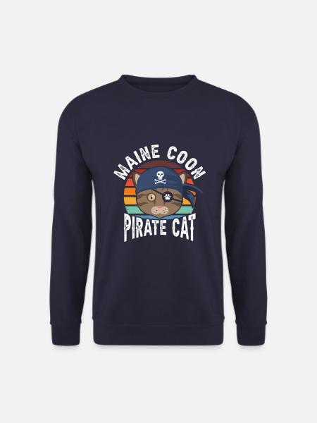 Maine Coon chat pirate - Sweat-shirt Unisexe - marine