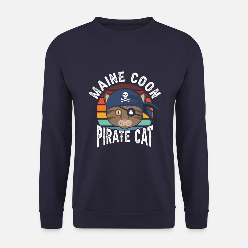 Maine Coon pirate cat - Unisex Sweatshirt - navy