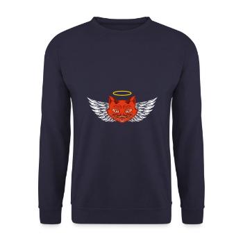 Angel and devil cat - Unisex Sweatshirt - navy - Front - Alina (178cm) & Michal (187cm)