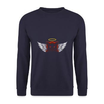 Angel and devil cat - Unisex Sweatshirt - navy - Front - Alina (178cm) & Michal (187cm)