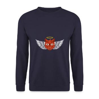 Angel and devil cat - Unisex Sweatshirt - navy - Front - Alina (178cm) & Michal (187cm)