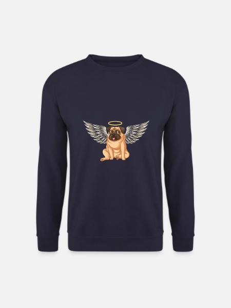 Angel Pug Dog - Unisex Sweatshirt - navy