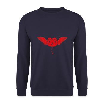 Cute devil cat - Unisex Sweatshirt - navy - Front - Alina (178cm) & Michal (187cm)