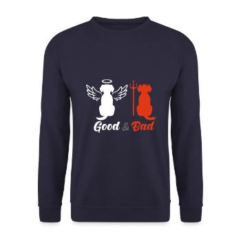Dogs with good and bad - Unisex Sweatshirt - navy - Front - Alina (178cm) & Michal (187cm)