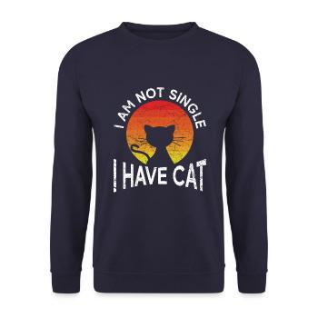 I am not a single - Unisex Sweatshirt - navy - Front - Alina (178cm) & Michal (187cm)