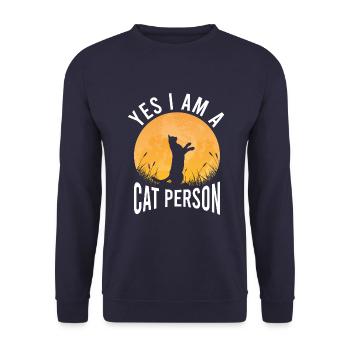 Yes, I am a cat person - Unisex Sweatshirt - navy - Front - Alina (178cm) & Michal (187cm)