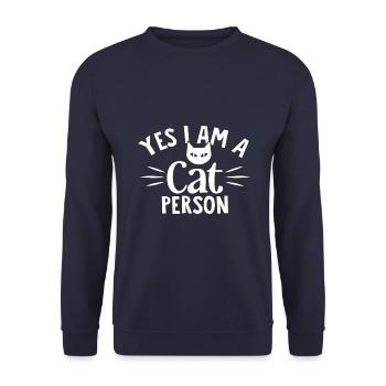 Yes, I am a cat person - Unisex Sweatshirt - navy - Front - Alina (178cm) & Michal (187cm)
