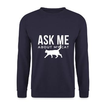 Posez-moi des questions sur mon chat - Sweat-shirt Unisexe - marine - Devant - Alina (178cm) & Michal (187cm)