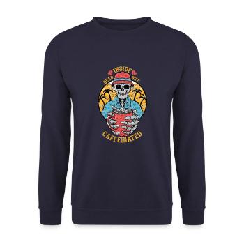 Inside dead but caffeinated - Unisex Sweatshirt - navy - Front - Alina (178cm) & Michal (187cm)