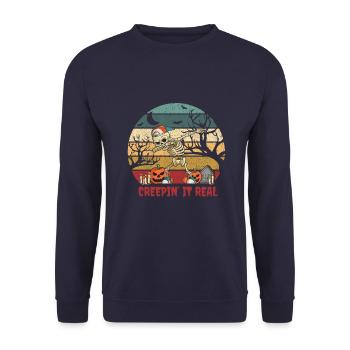 Creepin it real - Sweat-shirt Unisexe - marine - Devant - Alina (178cm) & Michal (187cm)