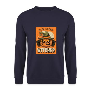 Bow down witches - Unisex Sweatshirt - navy - Front - Alina (178cm) & Michal (187cm)