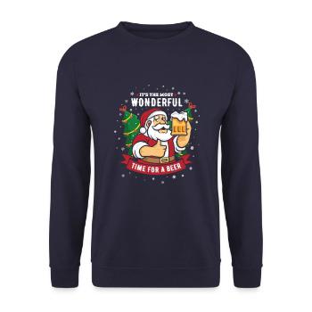 It is the most wonderful time for a beer - Unisex Pullover - Navy - Vorne - Alina (178cm) & Michal (187cm)