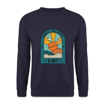 Energy = my coffee - E = MC - Unisex Sweatshirt - navy - Front - Alina (178cm) & Michal (187cm)